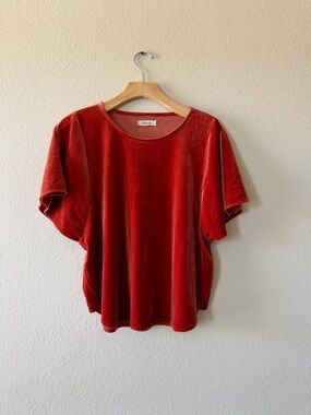 Madewell Velvet Short-Sleeve Top